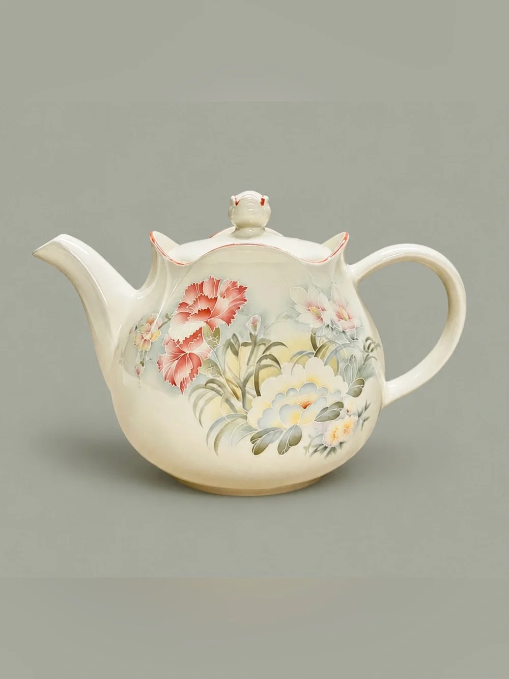 Vintage Windsor England Hand Painted Floral Teapot with| Pink & White Flowers